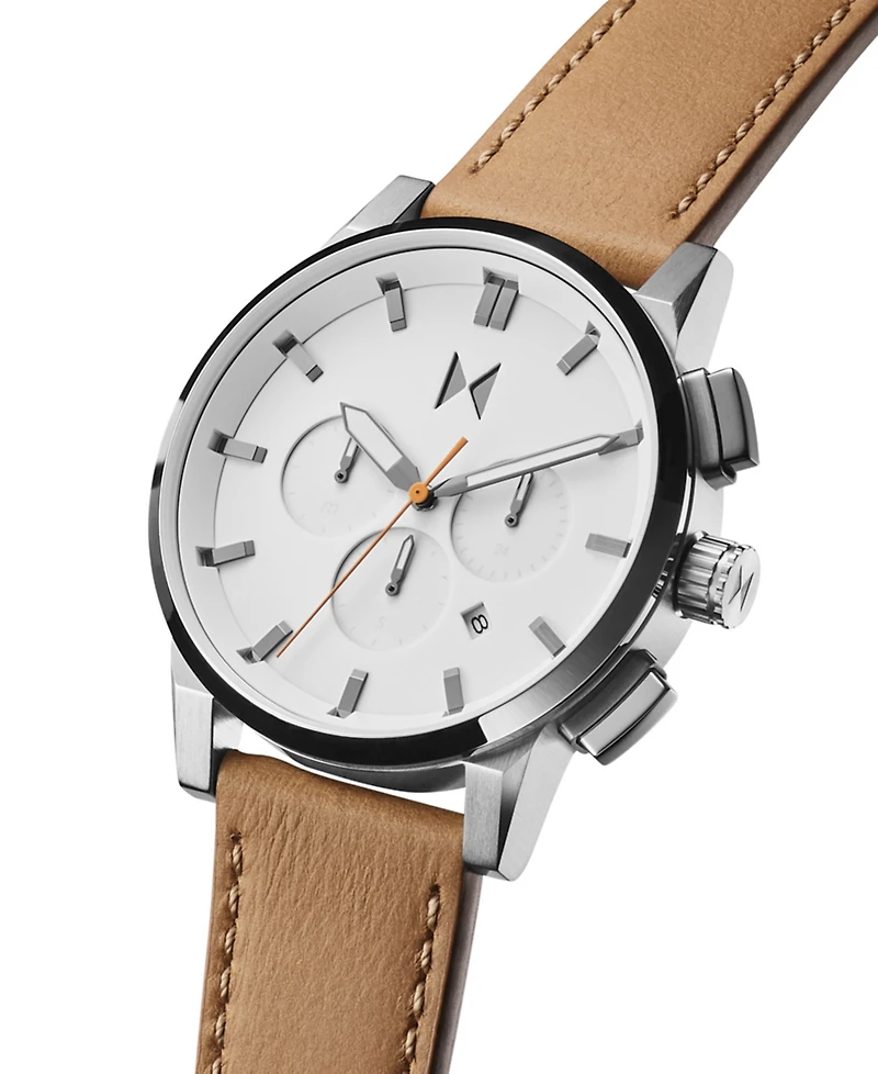 Mvmt Men's Chrono Ii Brown Leather Strap Watch 44mm