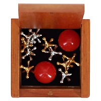 We Games Old-Fashioned Metal Jacks in a Wooden Box