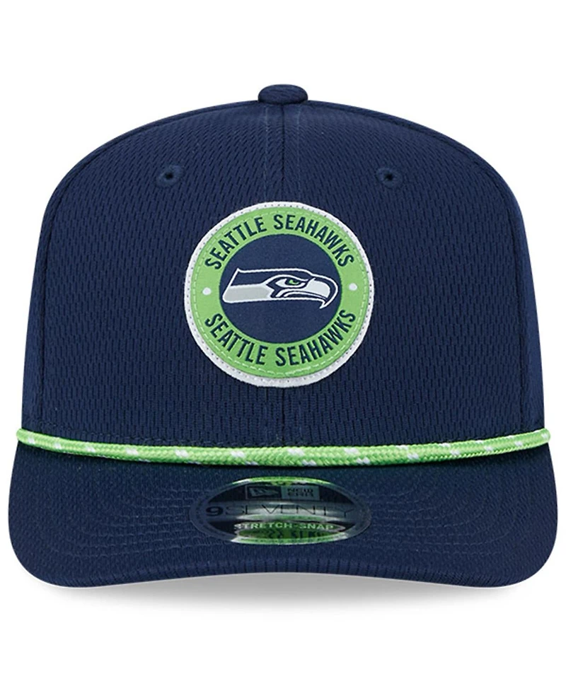 New Era Men's College Navy Seattle Seahawks 2024 Sideline 9SEVENTY Stretch-Snap Hat