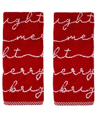Skl Home Merry and Bright Jacquard Cotton 2-Pc Hand Towel Set, 16" x 25"