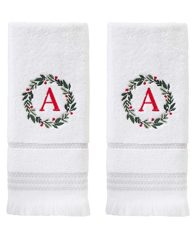 Skl Home Wreath Monogram Cotton Hand Towel, 16" x 26"