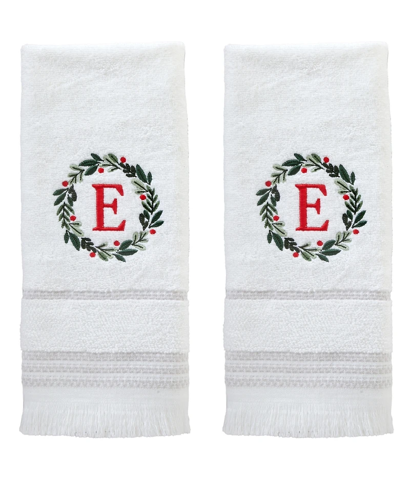 Skl Home Wreath Monogram Cotton Hand Towel, 16" x 26"
