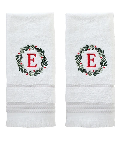 Skl Home Wreath Monogram Cotton Hand Towel, 16" x 26"