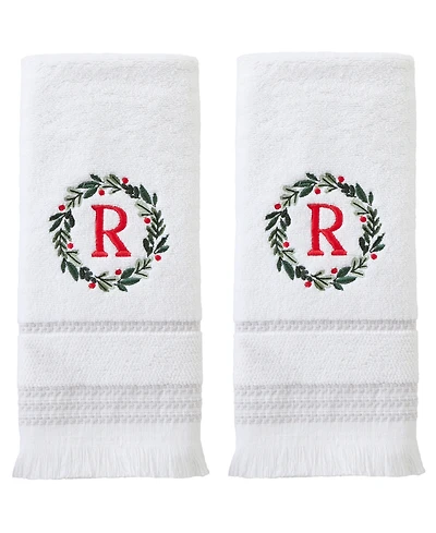 Skl Home Wreath Monogram Cotton Hand Towel, 16" x 26"