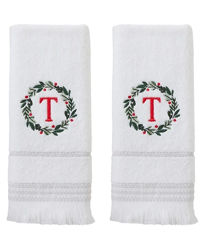 Skl Home Wreath Monogram Cotton Hand Towel, 16" x 26"