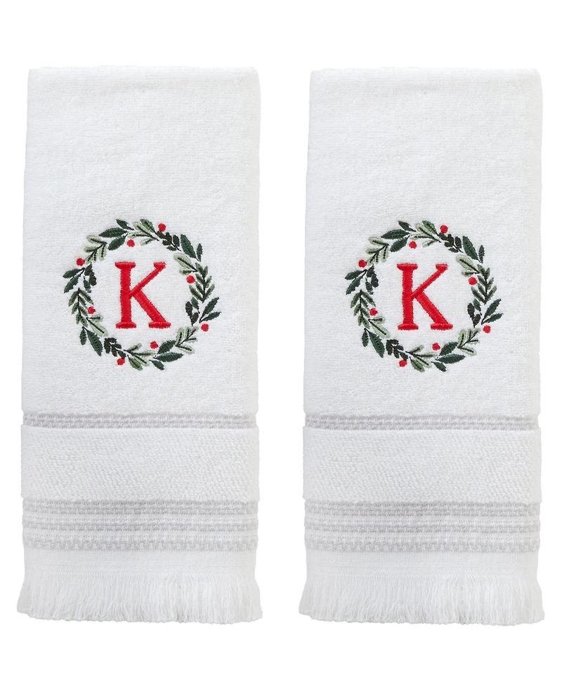 Skl Home Wreath Monogram Cotton Hand Towel, 16" x 26"