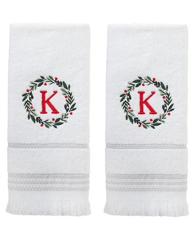 Skl Home Wreath Monogram Cotton Hand Towel, 16" x 26"
