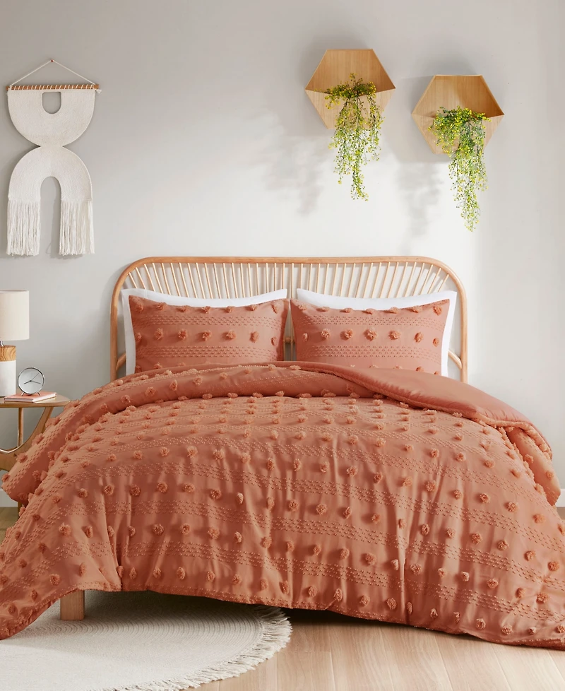 Intelligent Design Lucy Clip Jacquard 3-Piece Duvet Cover Set