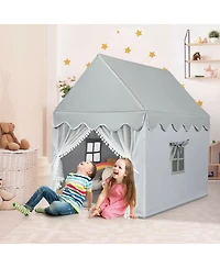 Kids Large Play Castle Fairy Tent with Mat-Gray
