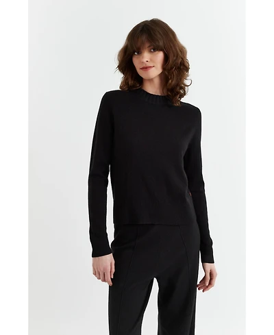 Chinti & Parker Women's Wool Cashmere Cropped Sporty Sweater