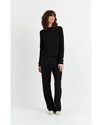 Chinti & Parker Women's Wool Cashmere Cropped Sporty Sweater
