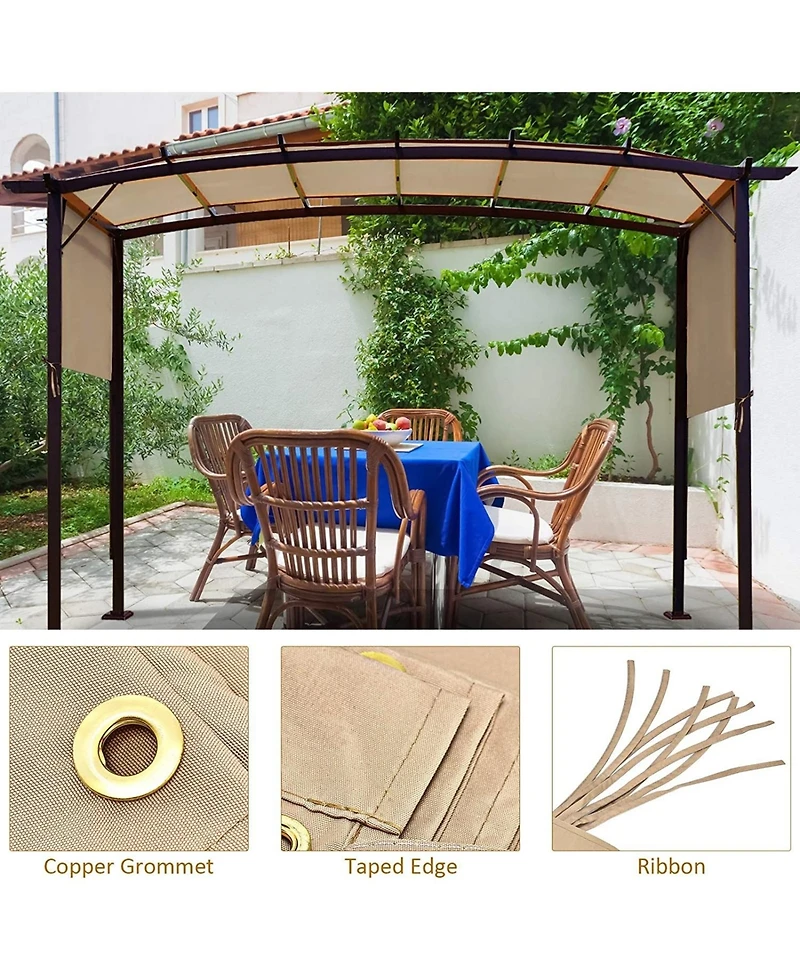 Sugift Outdoor Canopy Shade Cover with Copper Grommets & 4 Straps