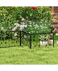 Sugift Decorative Garden Fence with 8 Panels Animal Barrier