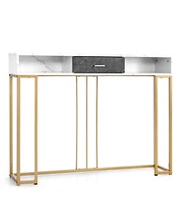 Sugift Narrow Long Sofa Table for Living Room-White