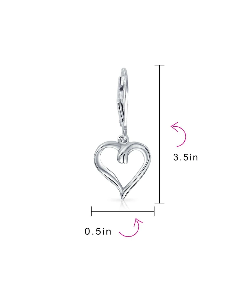 Bling Jewelry Delicate Open Heart Shaped Dangle Earrings Rose Gold Plated Sterling Silver