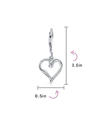Bling Jewelry Delicate Open Heart Shaped Dangle Earrings Rose Gold Plated Sterling Silver