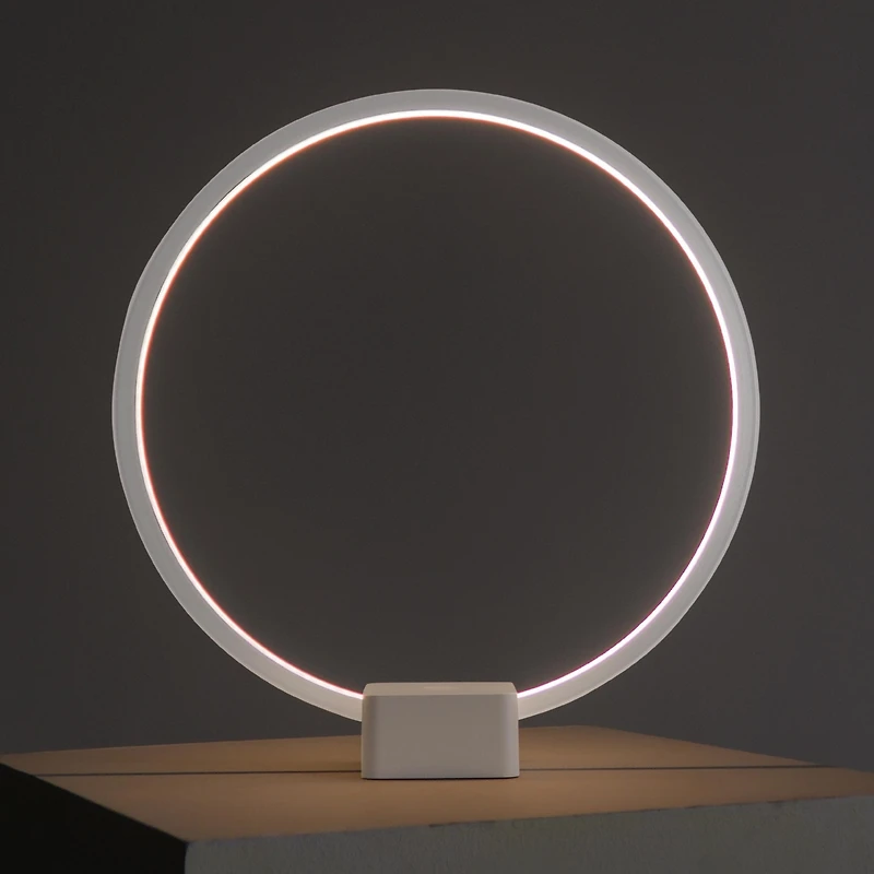 Circle 15" Dimmable Modern Led Desk Lamp with Usb Port