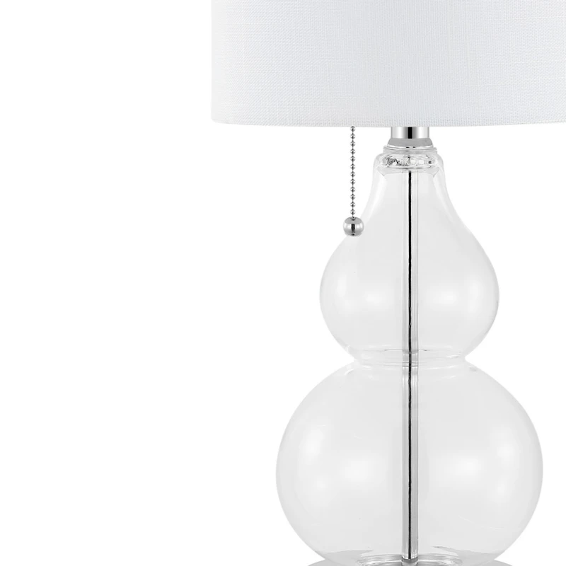 Jonathan Y Cora Classic Retro Glass Led Table Lamp with Usb Charging Port (Set of 2)