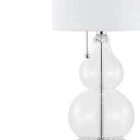 Jonathan Y Cora Classic Retro Glass Led Table Lamp with Usb Charging Port (Set of 2)