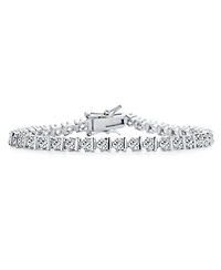 Bling Jewelry Modern 10CTW Cz Round Solitaire Tennis Bracelet Silver Plated 7, 7.5 Inch