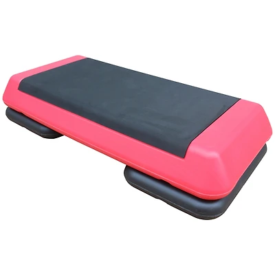 Streamdale Furniture Adjustable Aerobic Stepper with Risers in Red and Black