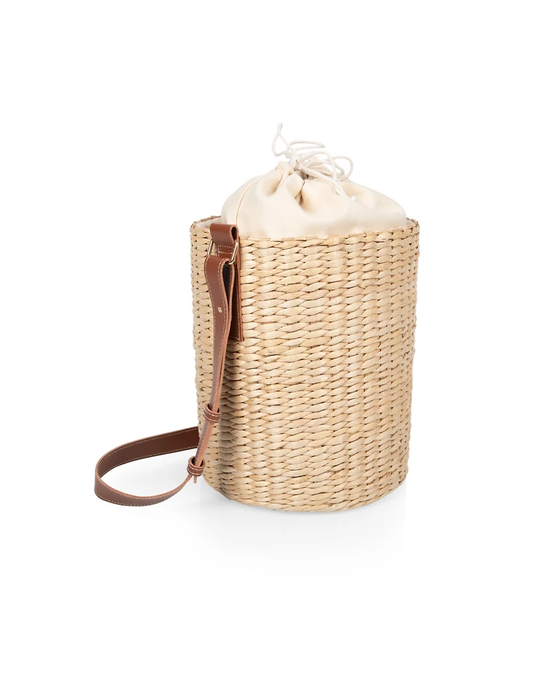 Picnic Time Palermo Rush Insulated Bucket Tote with Leather Straps