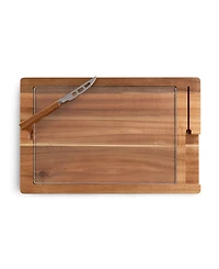 Toscana Ventana Glass and Acacia Cheese Board and Knife Set