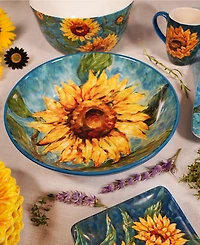 Certified International Golden Sunflowers Deep Bowl