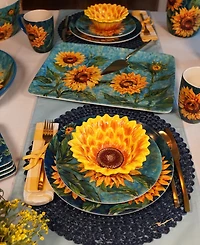 Certified International Golden Sunflowers Set of 4 Mugs