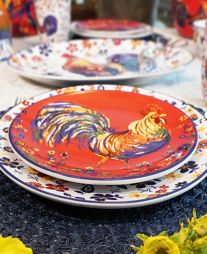 Certified International Morning Rooster 16Pc Dinnerware Set, Service for 4