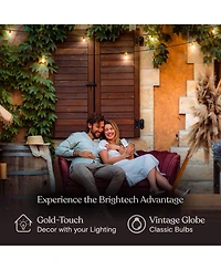 Glow Globe 28 ft Weatherproof Led Outdoor Plug-In String Lights with Brass Hardware