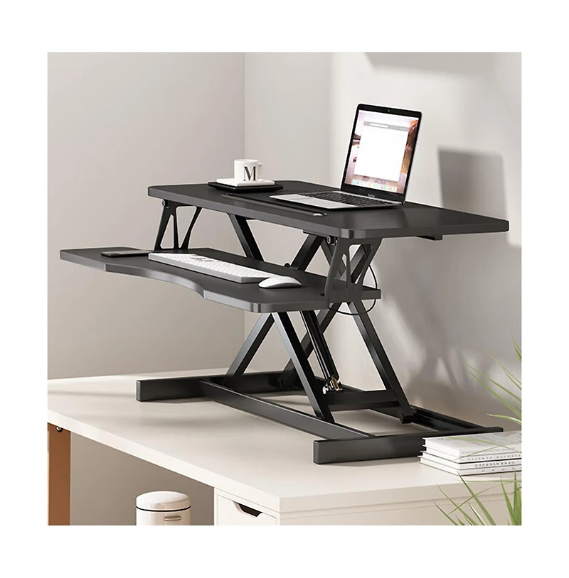 Streamdale 32" Height Adjustable Sit-to-Stand Desk Riser with Dual Monitors