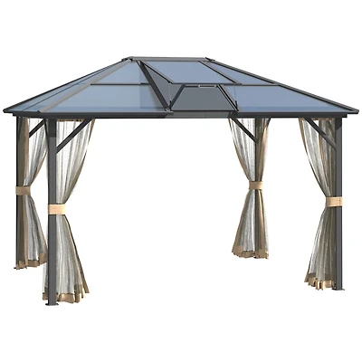 10'x12' Hardtop Aluminum Gazebo with Polycarbonate Roof