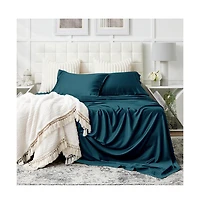 Cosy House Collection 100% Bamboo Viscose - Bed Sheet Set Cooling, Breathable
