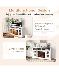 58" Fireplace Tv Stand with 1400W Electric Fireplace for TVs up to 65 Inches