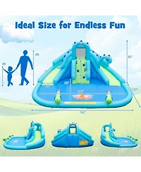 Inflatable Water Slide, Blowup Water Park with Dual Slides & 584W Blower