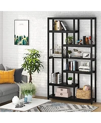 Tribesigns 79 Inch Extra Tall Bookshelf, 7-Tier Vintage Bookcase, Industrial 10-Shelf Open Storage Shelves Display Shelves Organizer for Home Office