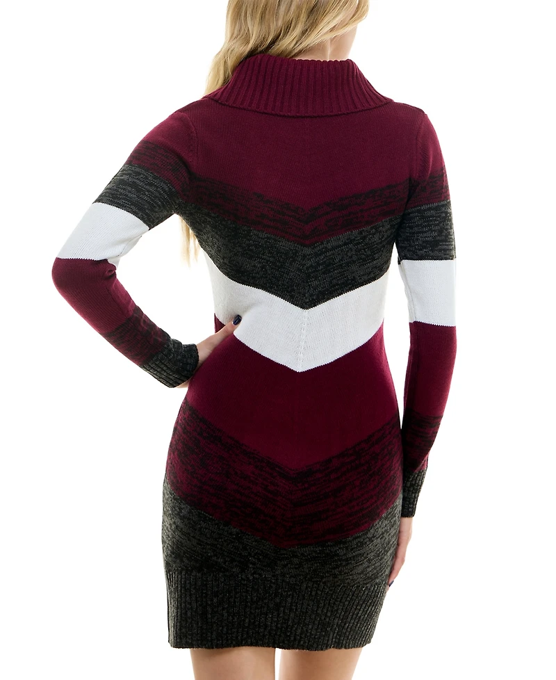 Bcx Juniors' Chevron-Print Sweater Dress