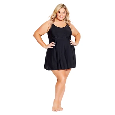 Avenue Women's Plus Empire Swim Dress