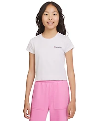 Champion Big Girls Ribbed Crewneck Short-Sleeve T-Shirt