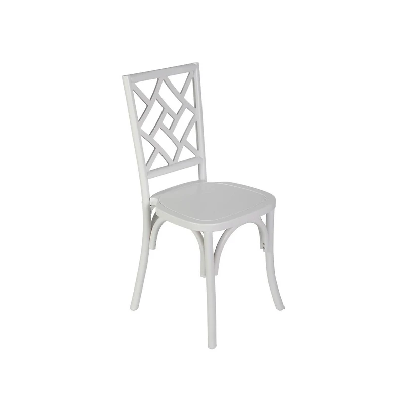 Merrick Lane Mara Solid Wood Dining Chair With Stackable Design, Ornate Seat Back Accenting, And Elegant Finish