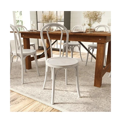 Merrick Lane Lowry Thonet Style Solid Wood Dining Chair With Stackable Design And Elegant Finish