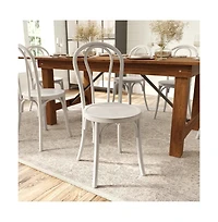 Merrick Lane Lowry Thonet Style Solid Wood Dining Chair With Stackable Design And Elegant Finish