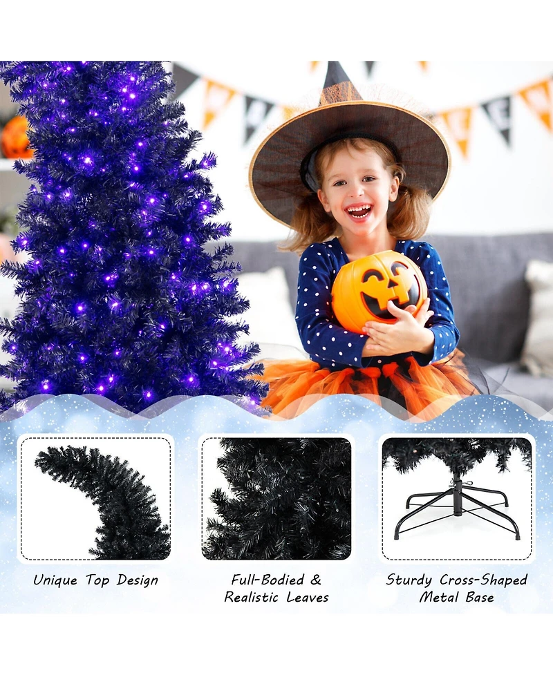 Skonyon 7 Feet Pre-Lit Halloween Tree 8 Flash Modes with 400 Lights