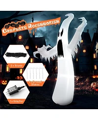 Skonyon 12 Feet Halloween Inflatable Ghost with Led Lights