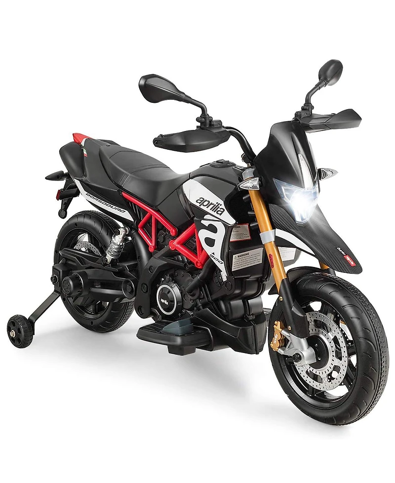 Vebreda 12V Kids Ride-On Motorcycle Aprilia Licensed with Sounds and Music-Red