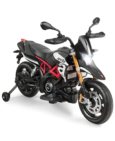 Vebreda 12V Kids Ride-On Motorcycle Aprilia Licensed with Sounds and Music-Red