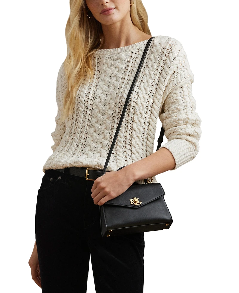 Lauren Ralph Leather Small Farrah Satchel