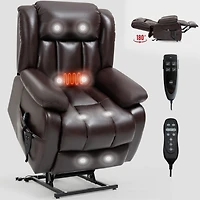 Mondawe Genuine Leather Power Lift Recliner Chair