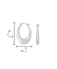 Bling Jewelry Round Circle Finish Crescent Tapered Tube Hoop Earrings Sterling Silver Hinged Notched Post
